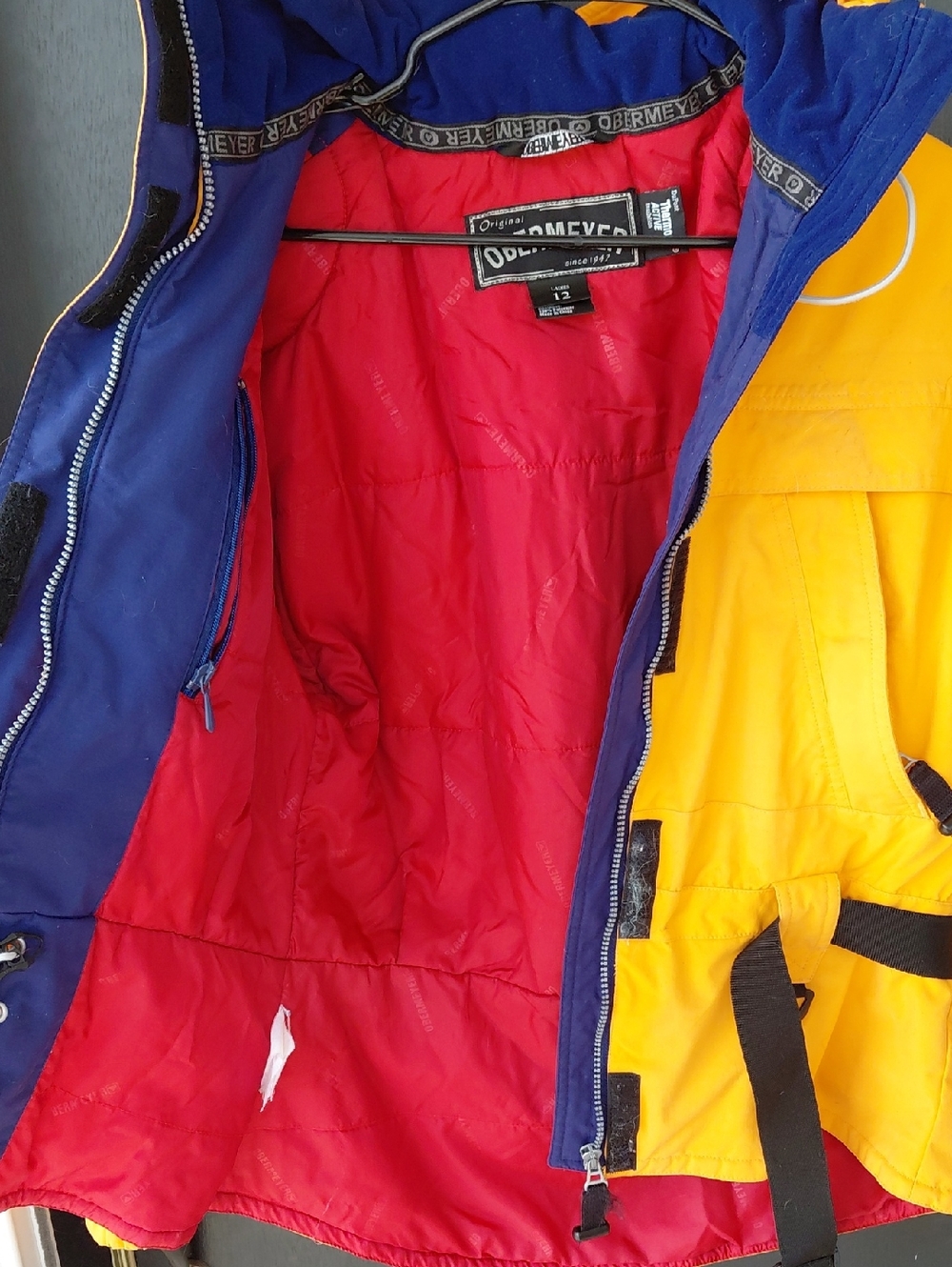Vintage Obermeyer Bright Orange Ski Jacket | 80s 90s Colorblock Retro Snow Coat - Picture 5 of 10